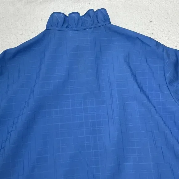 Vintage 80s Provincetown Judy Bond Women's 44 Short Sleeve Button Down Blouse - Picture 12 of 13